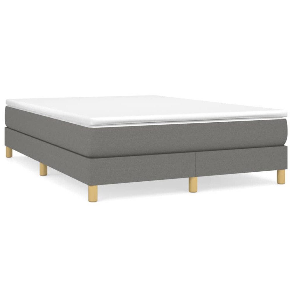 vidaXL Boxspring-sängram mörkgrå 140x200 cm tyg