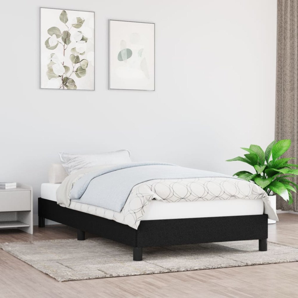 vidaXL Sängram utan madrass svart 90x200 cm tyg
