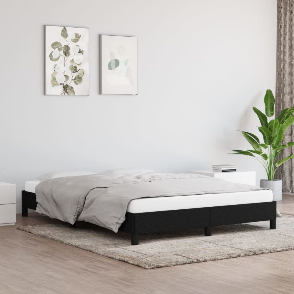 vidaXL Sängram utan madrass svart 140x190 cm tyg