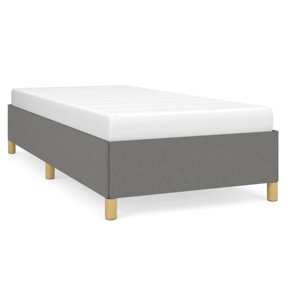 vidaXL Sängram utan madrass mörkgrå 100x200 cm tyg