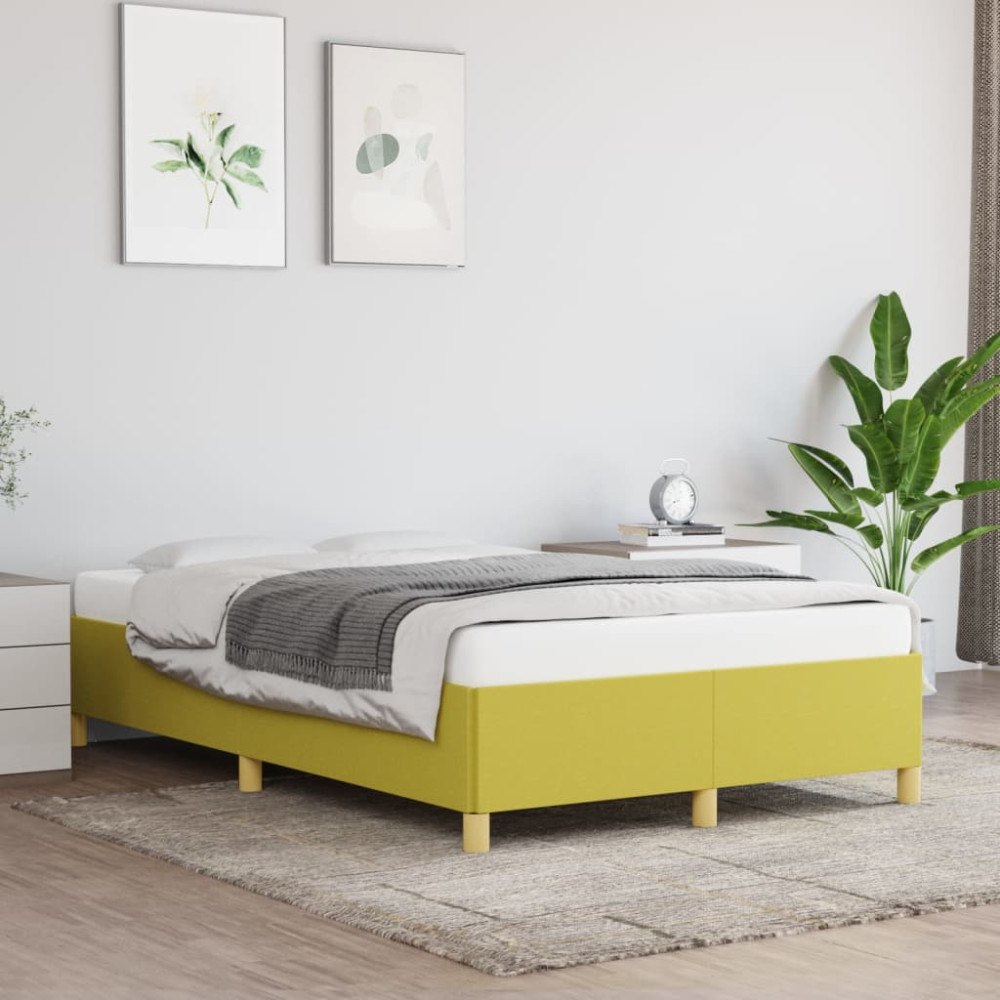 vidaXL Sängram utan madrass grön 120x200 cm tyg