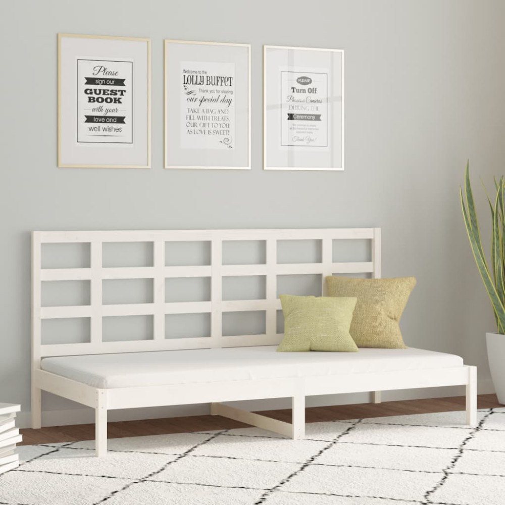 vidaXL Dagbädd utan madrass vit 80x200 cm massiv furu