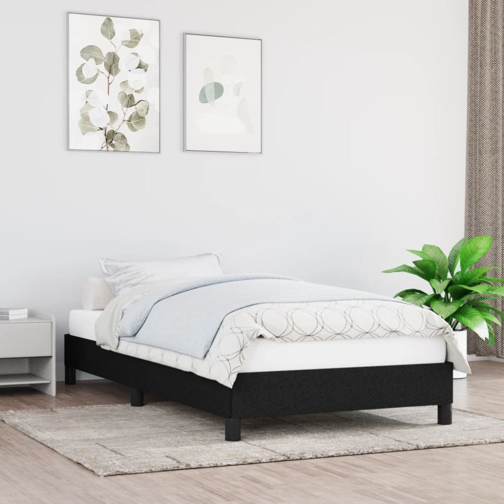 vidaXL Sängram utan madrass svart 80x200 cm tyg