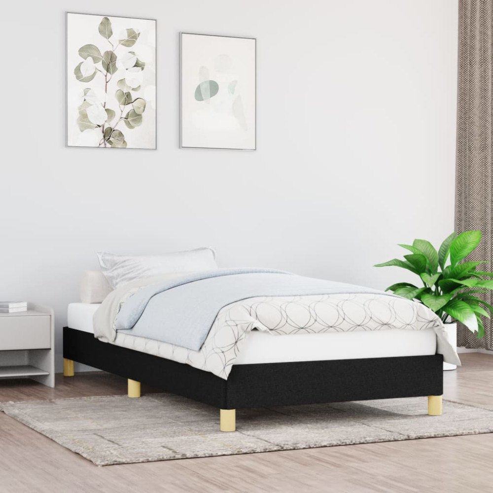 vidaXL Sängram utan madrass svart 90x190 cm tyg