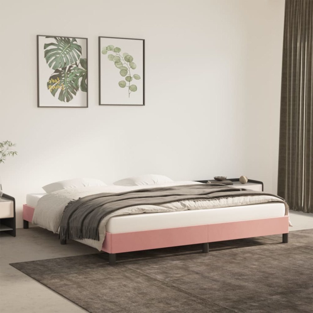 vidaXL Sängram rosa 180x200 cm sammet