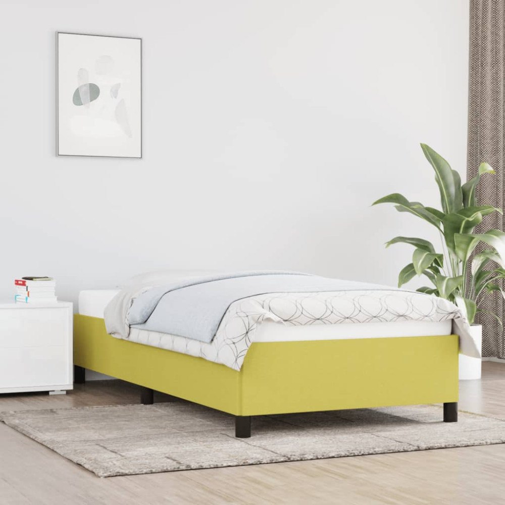 vidaXL Sängram grön 90x190 cm tyg