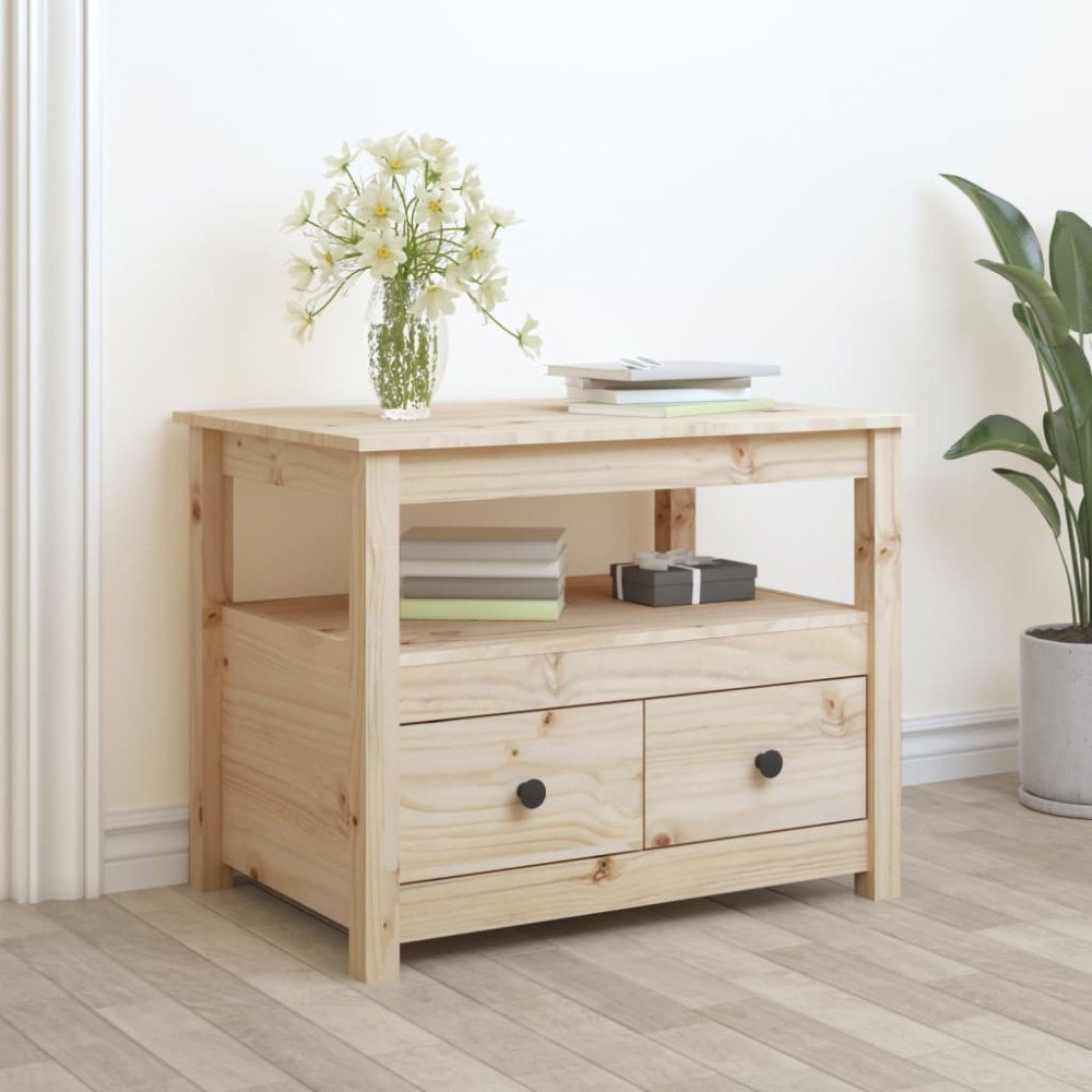 vidaXL Soffbord 71x49x55 cm massiv furu