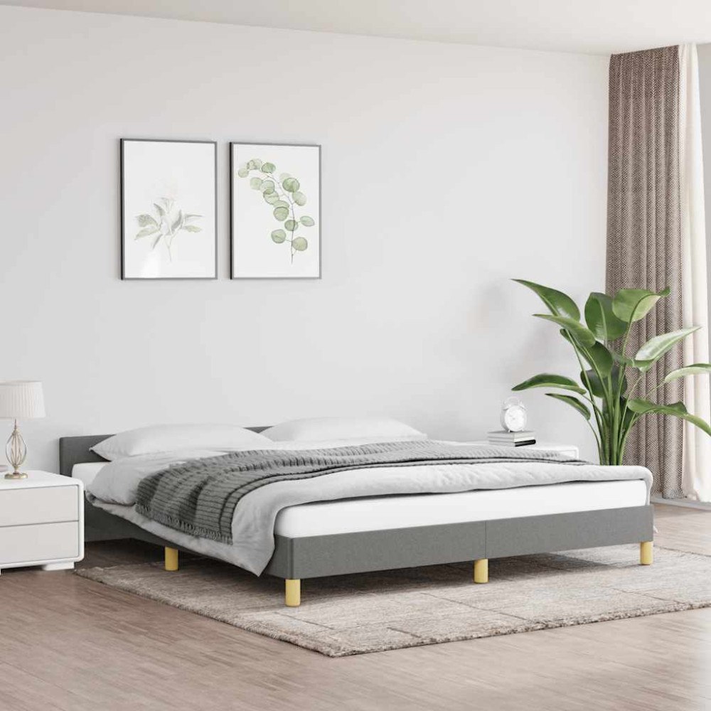 vidaXL Sängram utan madrass mörkgrå 180x200 cm tyg