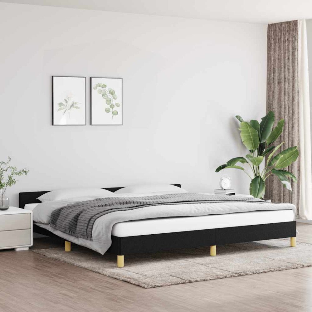 vidaXL Sängram utan madrass svart 200x200 cm tyg