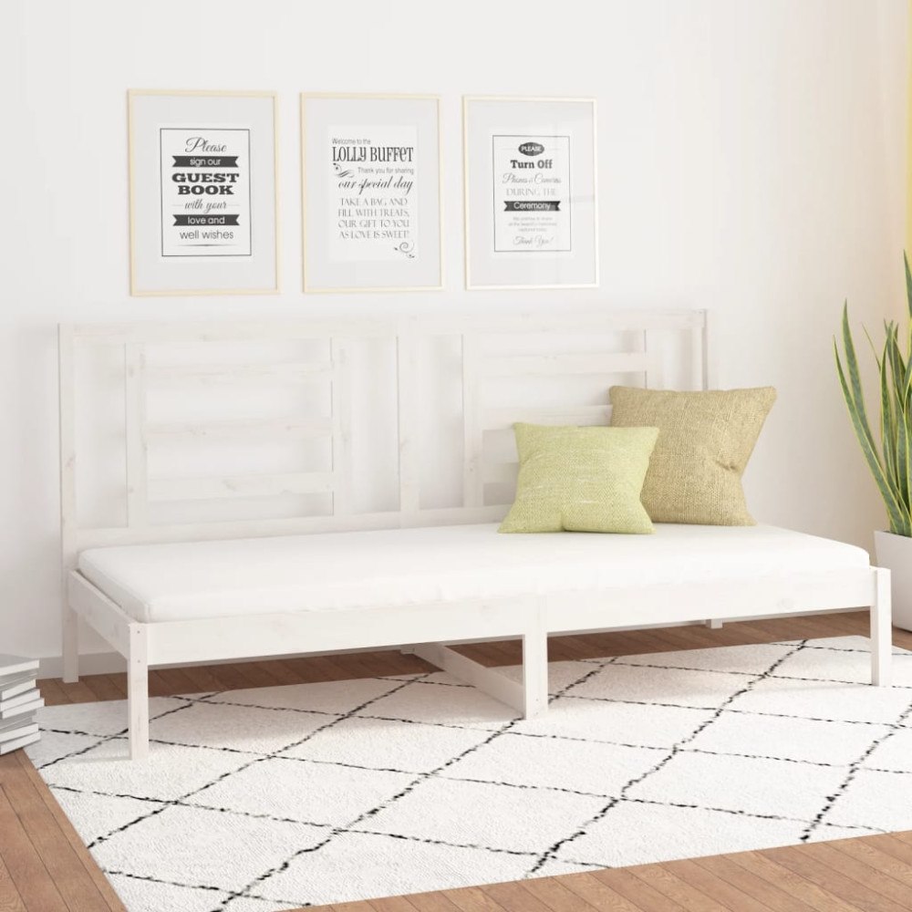 vidaXL Dagbädd utan madrass vit 80x200 cm massiv furu