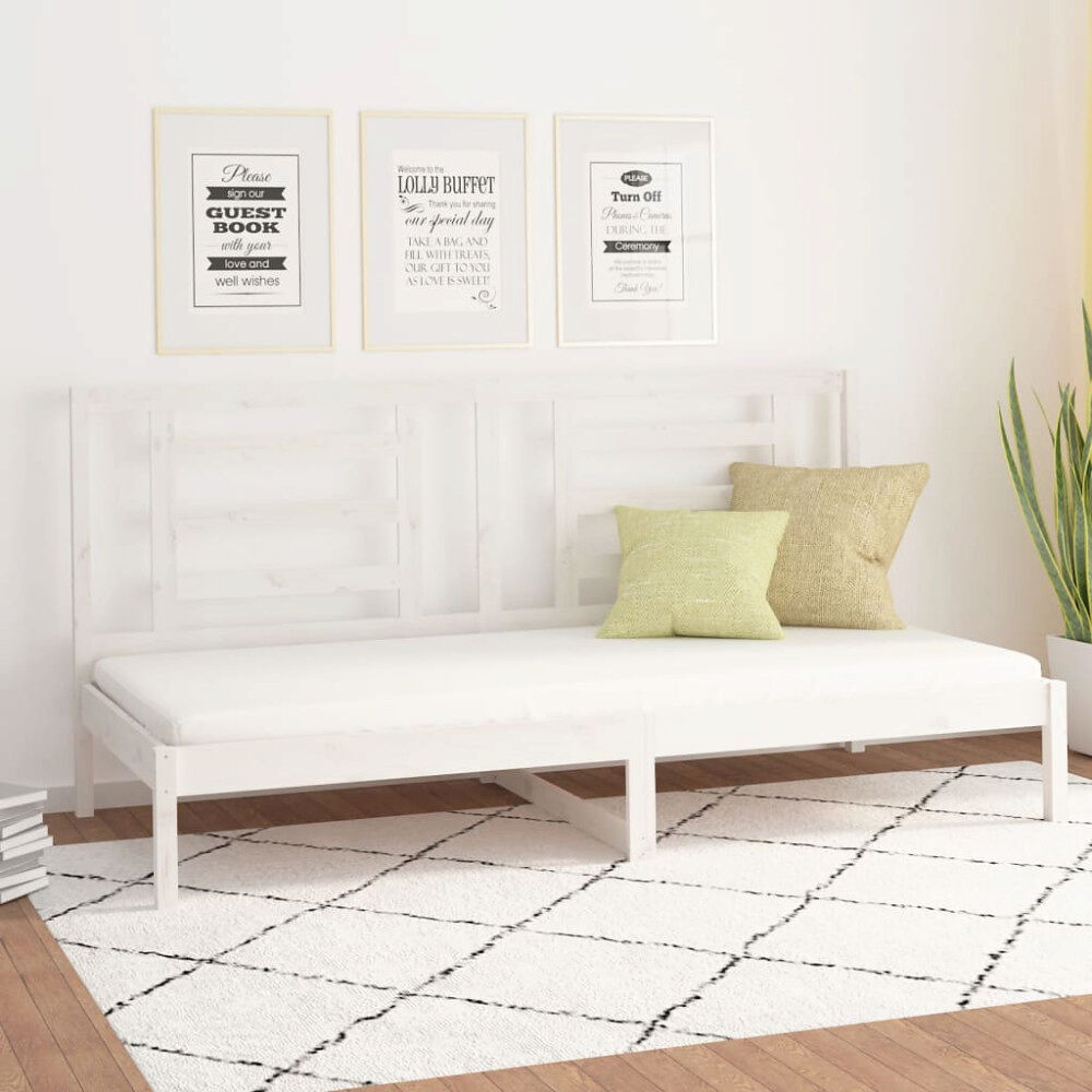 vidaXL Dagbädd utan madrass vit 80x200 cm massiv furu