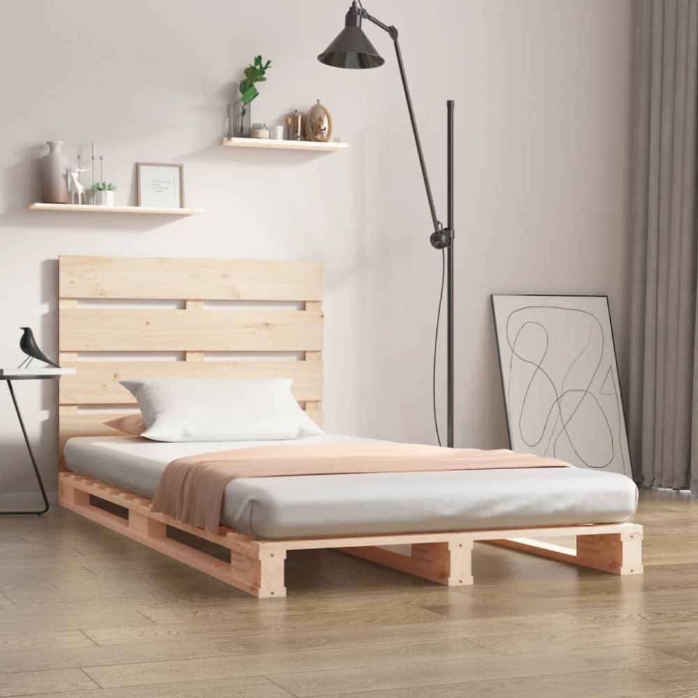 vidaXL Sängram utan madrass 100x200 cm massiv furu