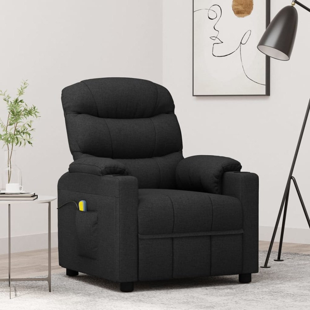 vidaXL Massagefåtölj svart tyg