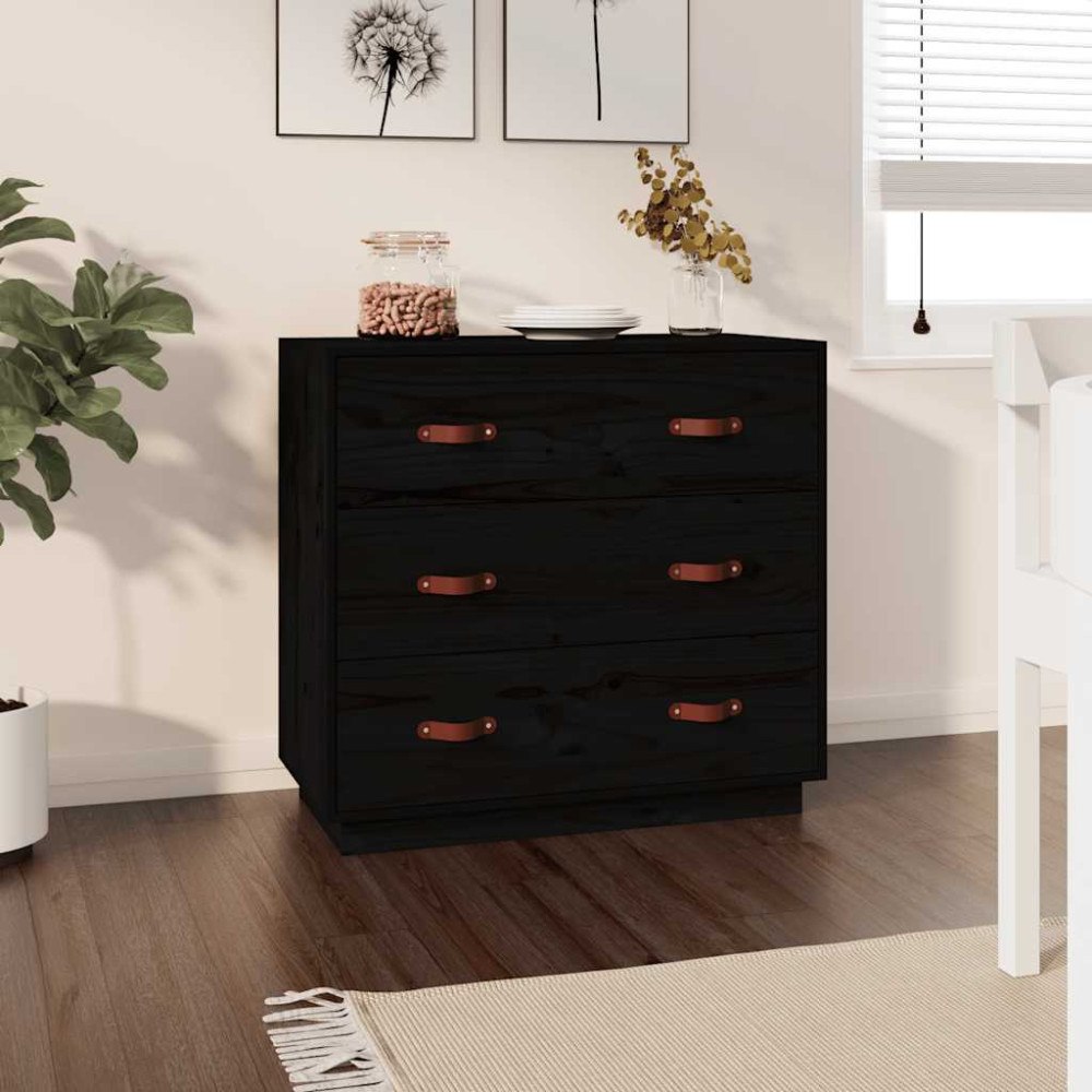 vidaXL Byrå vit 80x40x75 cm massiv furu