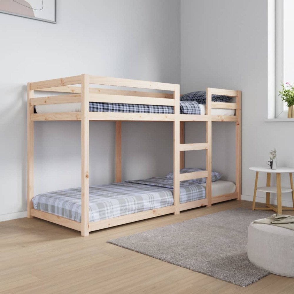 vidaXL Våningssäng 75x190 cm massivt furu