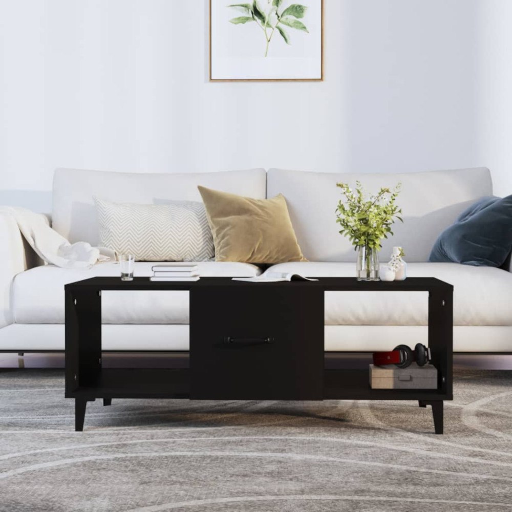 vidaXL Soffbord svart 102x50x40 cm konstruerat trä