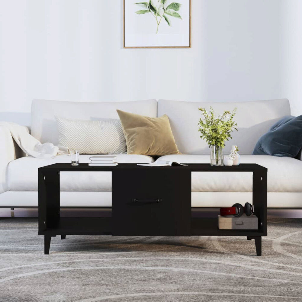 vidaXL Soffbord svart 102x50x40 cm konstruerat trä