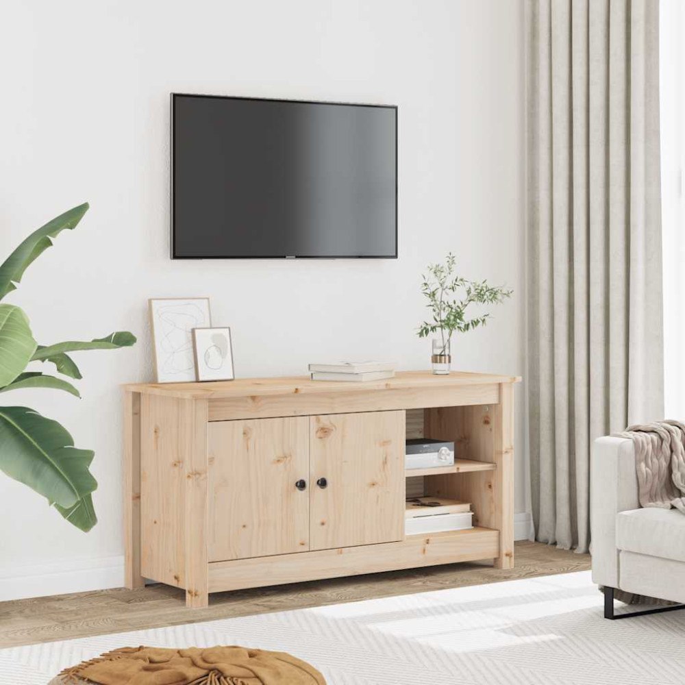 vidaXL Tv-bänk 103x36,5x52 cm massiv furu