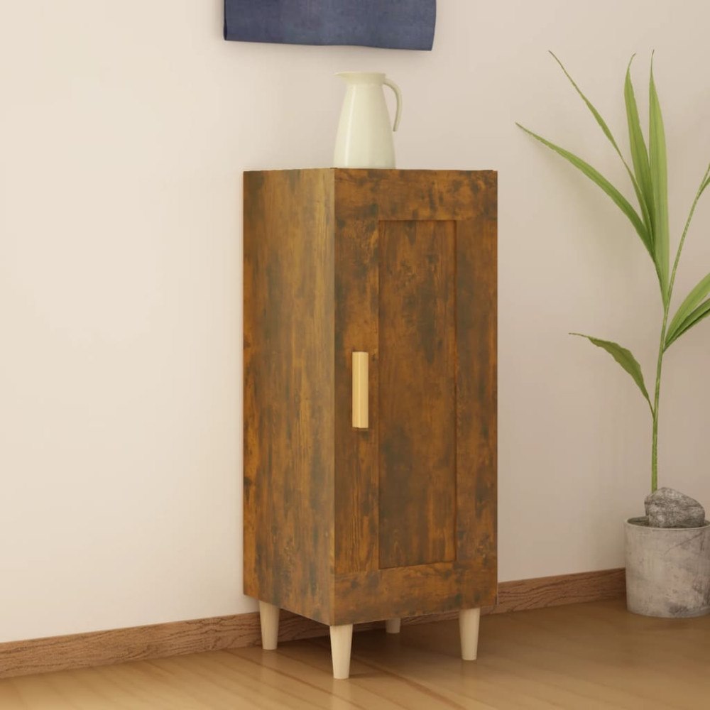 vidaXL Skänk rökfärgad ek 34,5x34x90 cm konstruerat trä