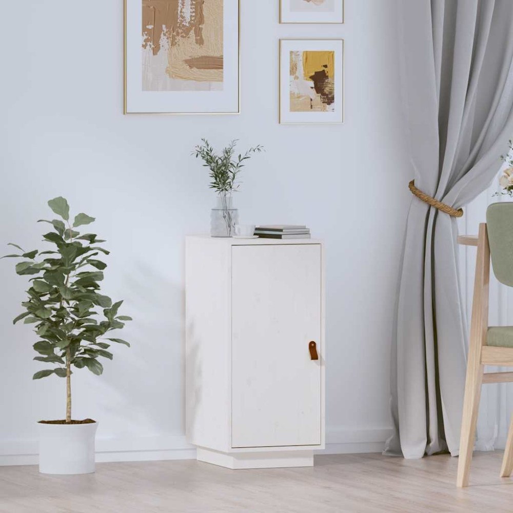 vidaXL Skåp vit 34x40x75 cm massiv furu