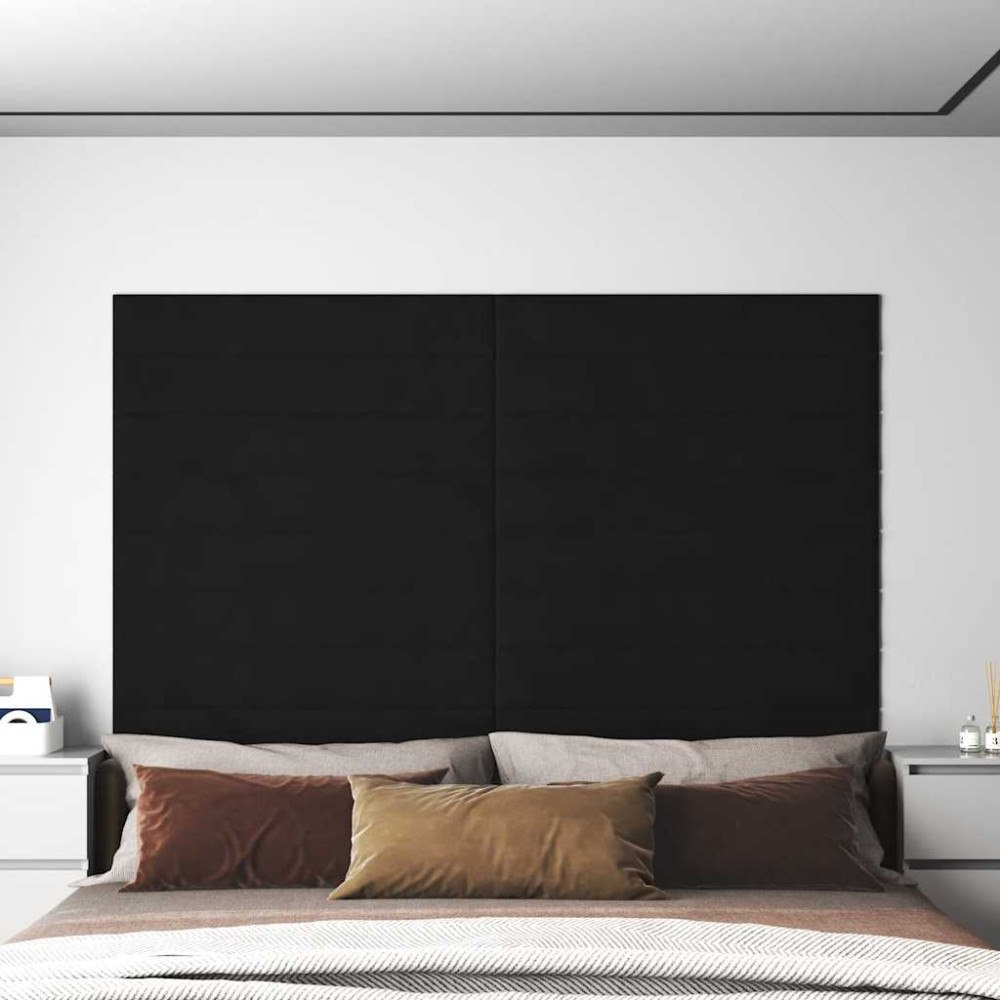 vidaXL Väggpaneler 12 st svart 90x15 cm sammet 1,62 m²
