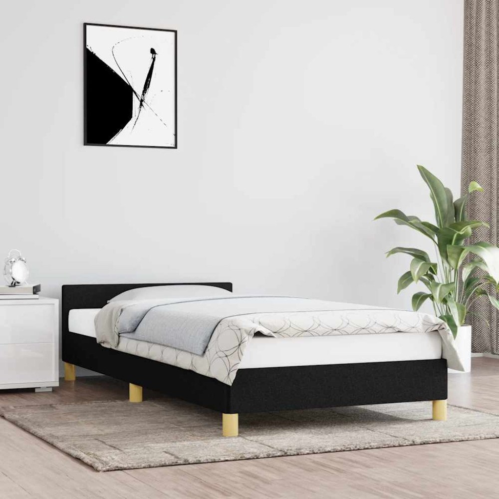 vidaXL Sängram utan madrass svart 100x200 cm tyg