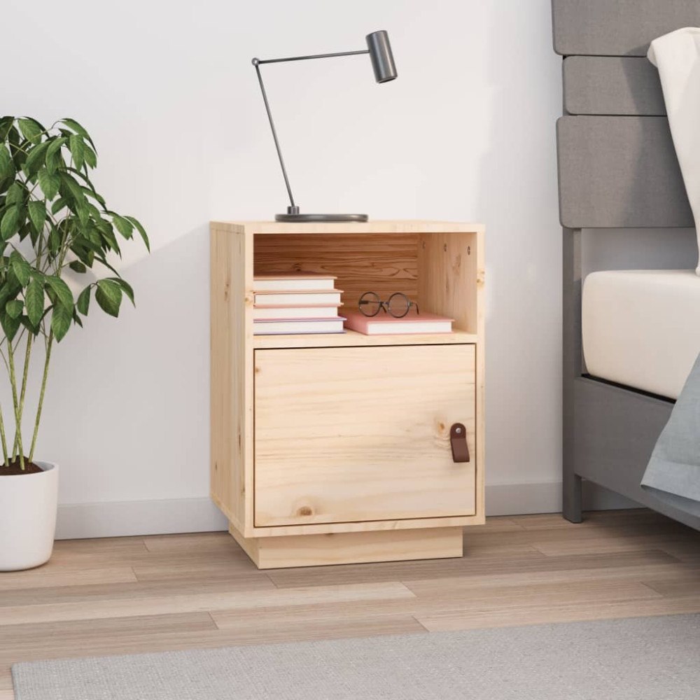 vidaXL Sängbord 40x34x55 cm massiv furu