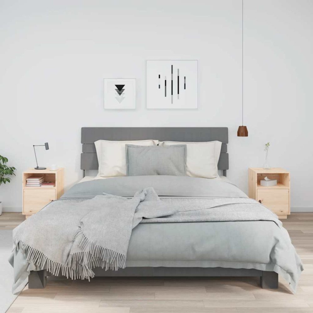 vidaXL Sängbord 2 st 40x34x55 cm massiv furu