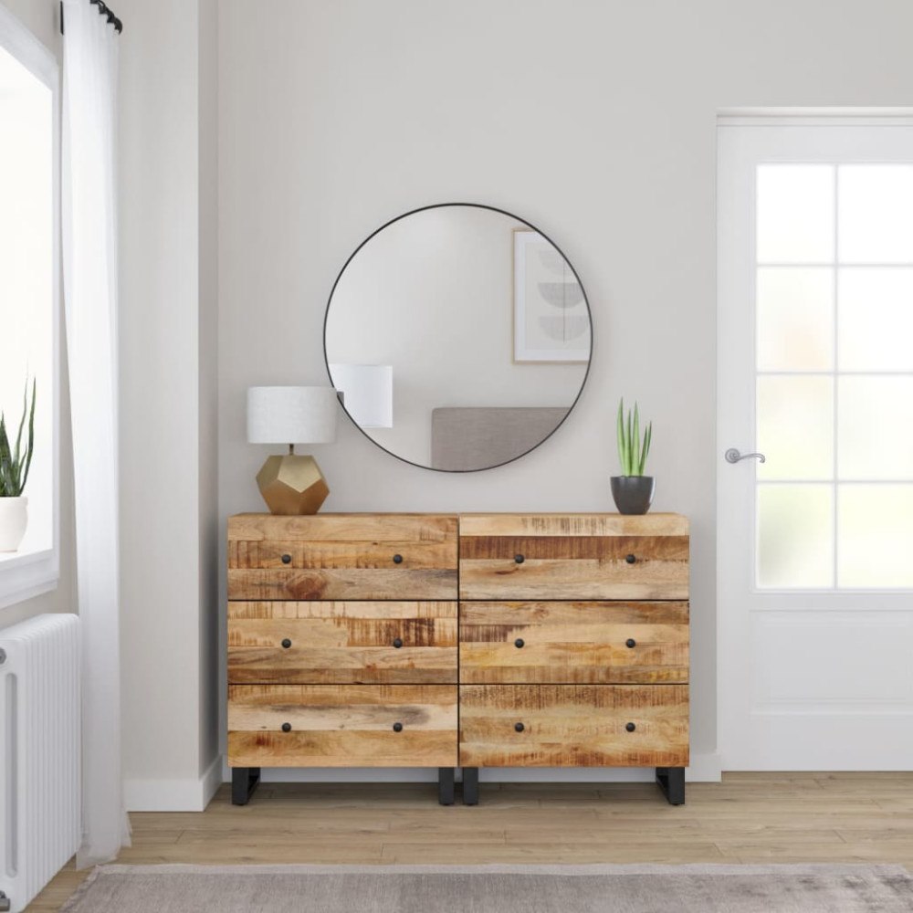 vidaXL Skänk 2 delar 60x33x75 cm grovt mangoträ