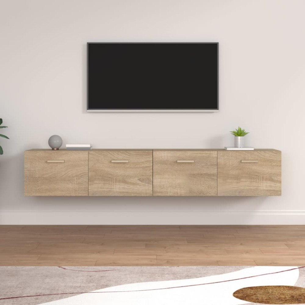 vidaXL Väggskåp 2 st sonoma-ek 100x36,5x35 cm konstruerat trä