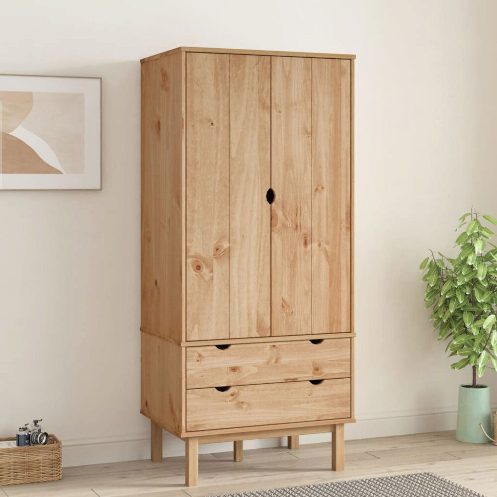 vidaXL Garderob OTTA 76,5x53x172 cm massiv furu