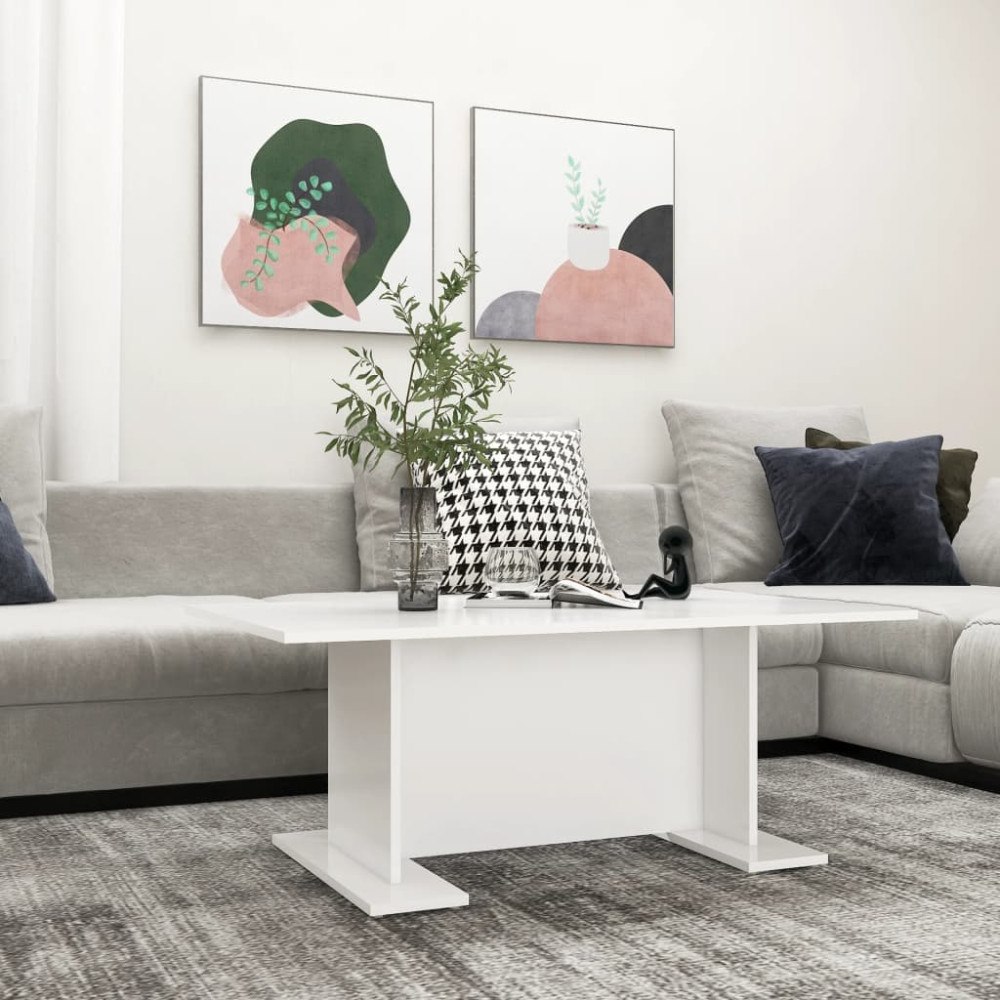 vidaXL Soffbord vit 103,5x60x40 cm konstruerat trä