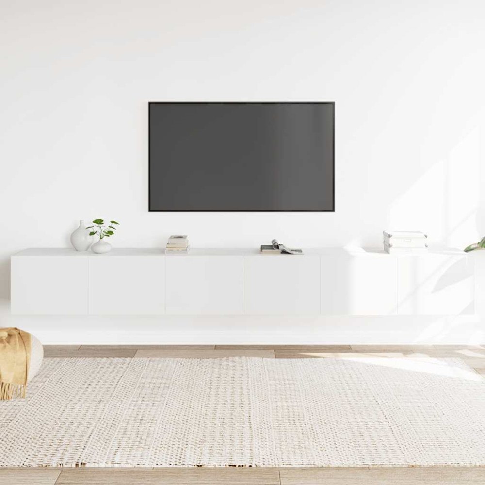 vidaXL Tv-skåp 3 delar vit konstruerat trä