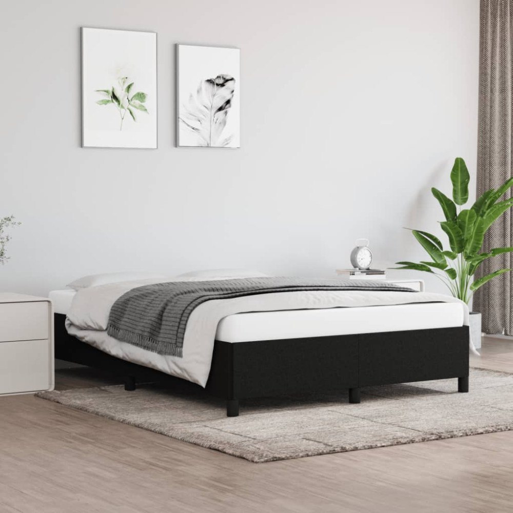 vidaXL Sängram utan madrass svart 140x200 cm tyg