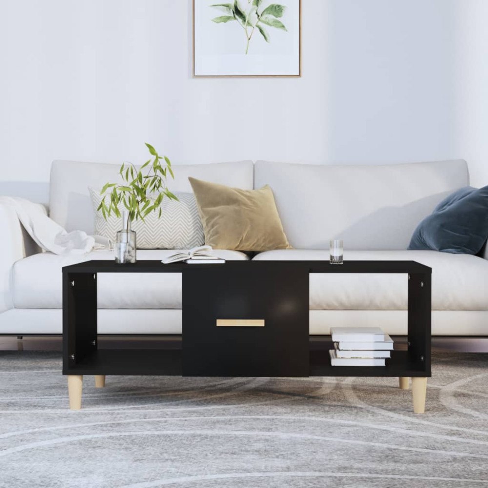 vidaXL Soffbord svart 102x50x40 cm konstruerat trä