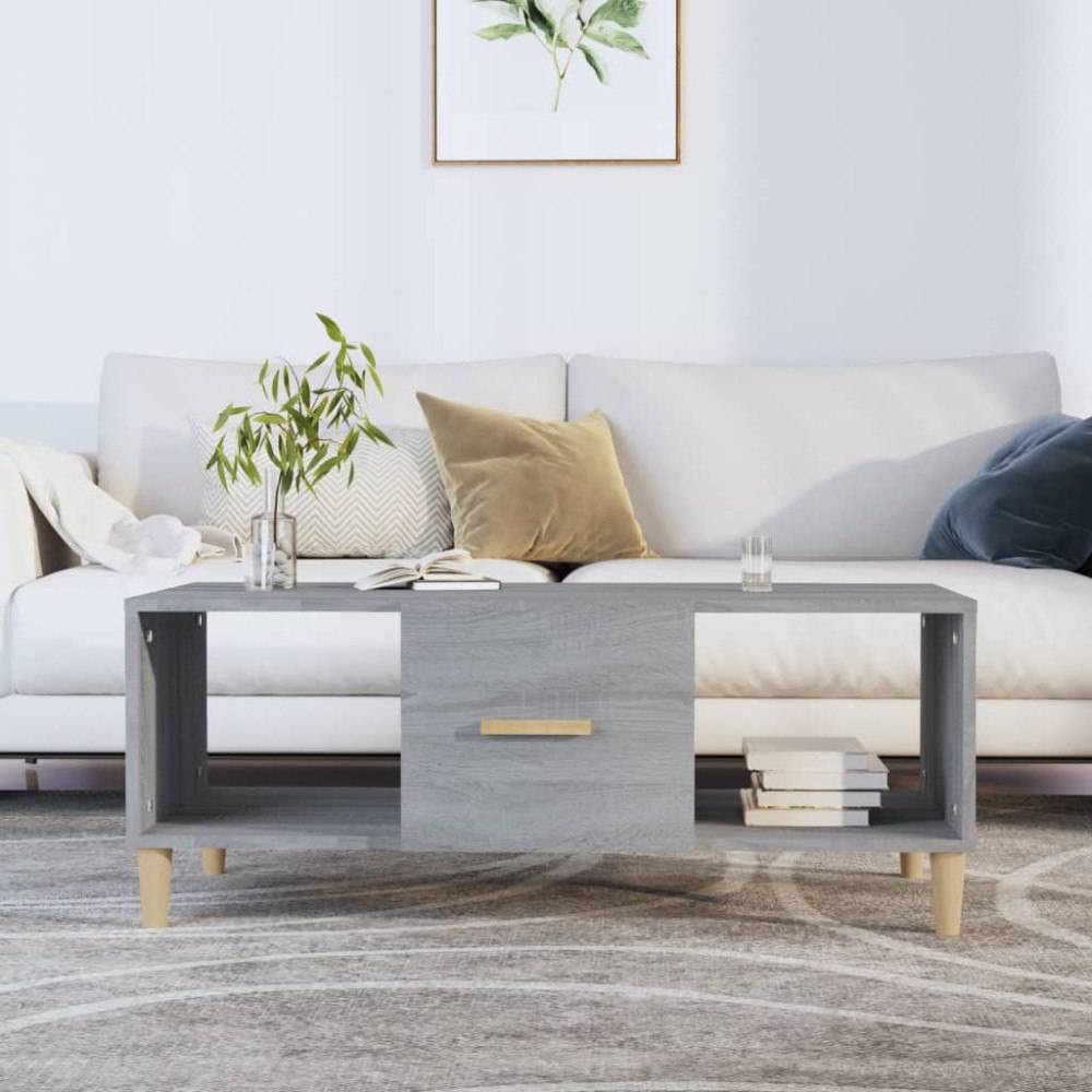vidaXL Soffbord grå sonoma 102x50x40 cm konstruerat trä