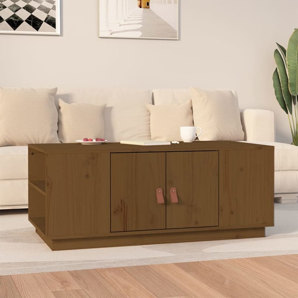 vidaXL Soffbord honungsbrun 100x50x41 cm massiv furu