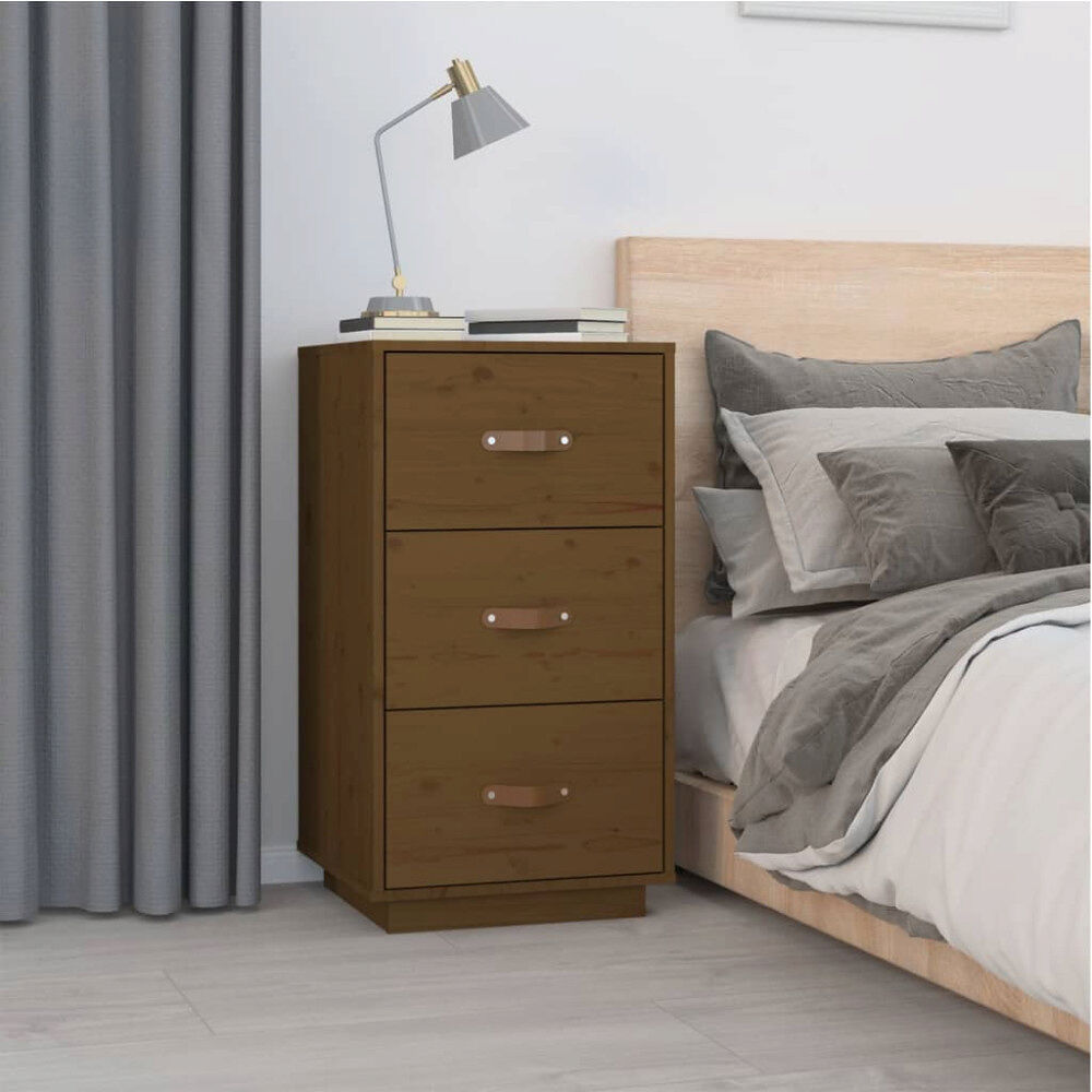 vidaXL Sängbord honungsbrun 40x40x75 cm massiv furu