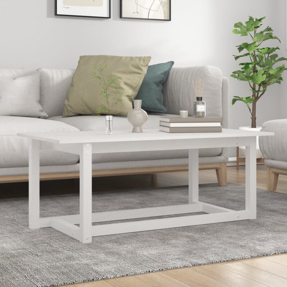 vidaXL Soffbord vit 110x55x45 cm massiv furu