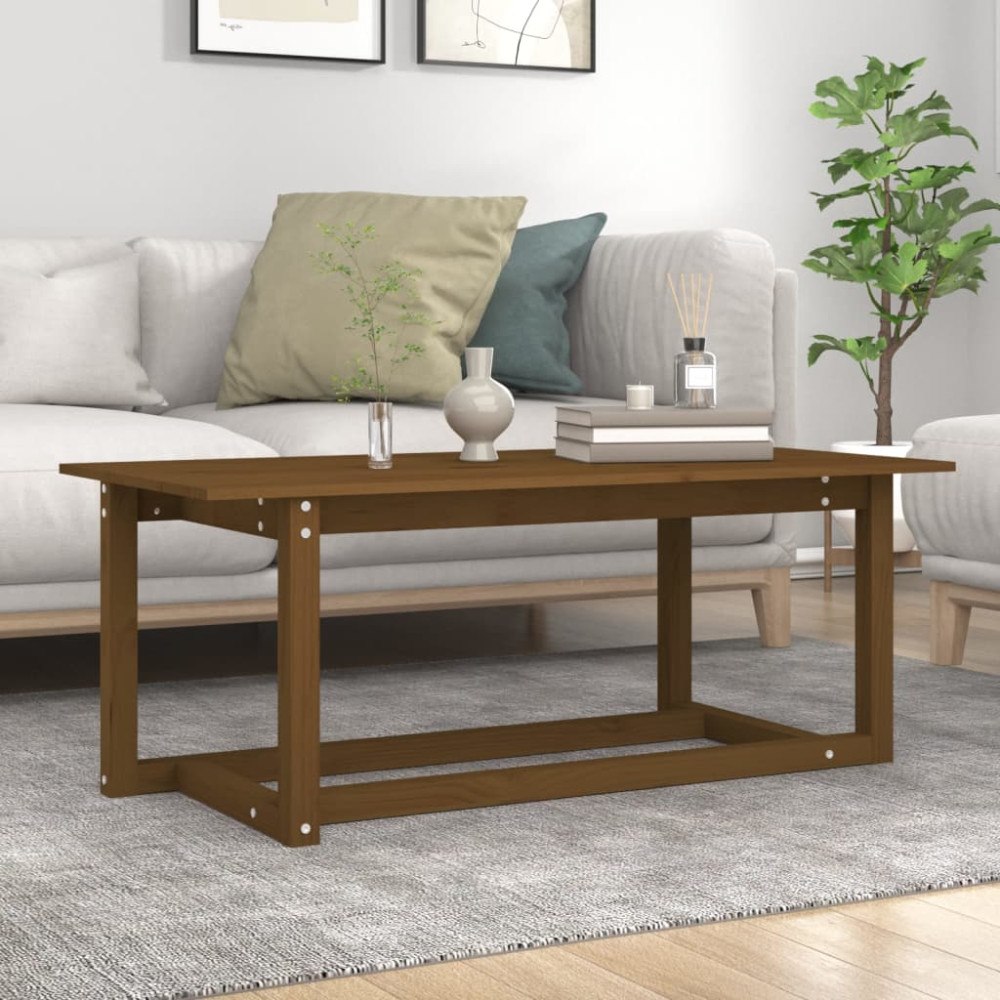 vidaXL Soffbord honungsbrun 110x55x45 cm massiv furu