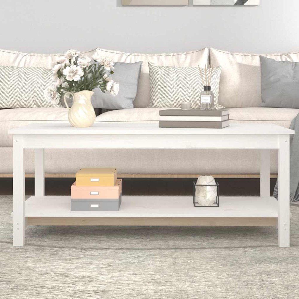 vidaXL Soffbord vit 110x55x45 cm massiv furu