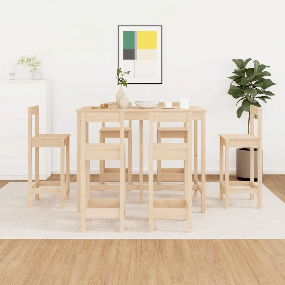 vidaXL Barmöbler 7 delar massiv furu
