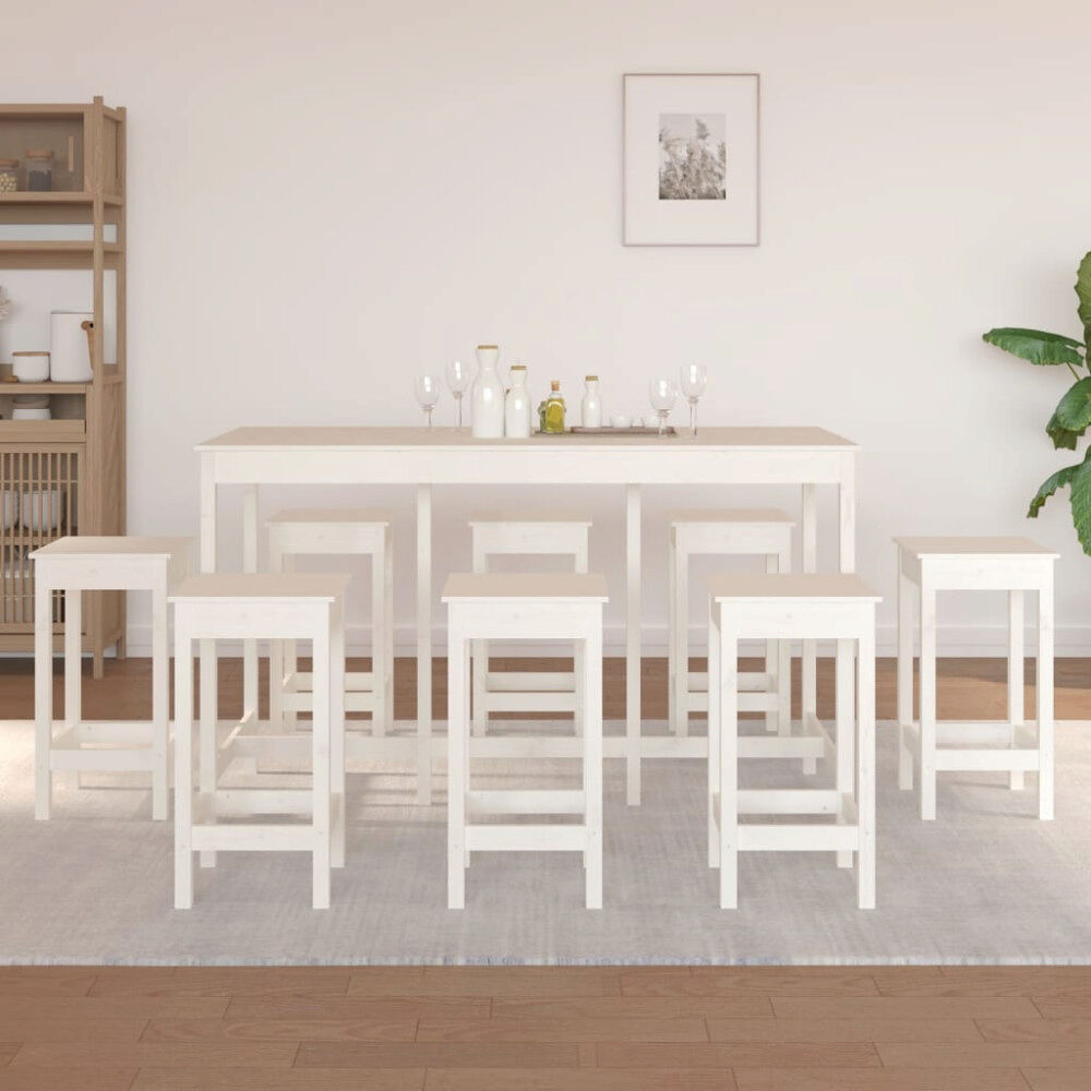vidaXL Barmöbler 9 delar massiv furu
