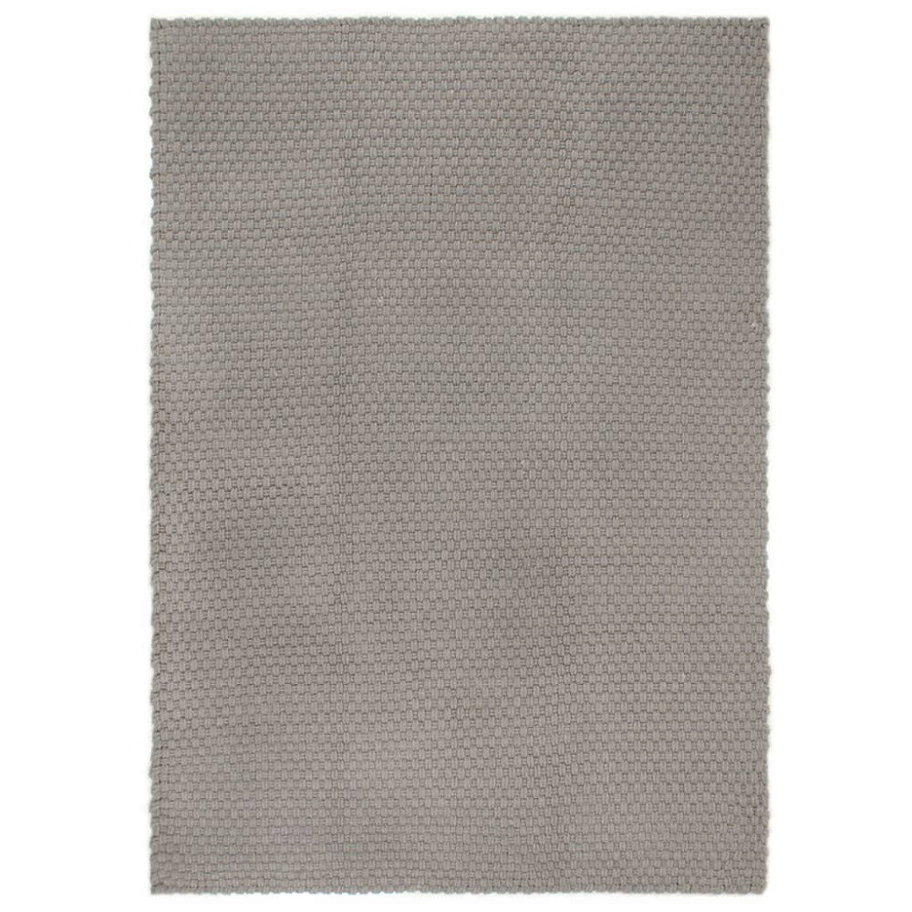 vidaXL Matta rektangulär Grå 120x180 cm bomull