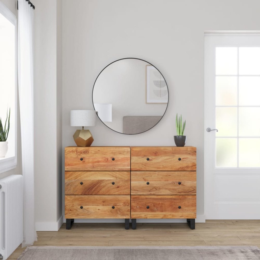 vidaXL Skänk 2 delar 60x33x75 cm massivt akaciaträ