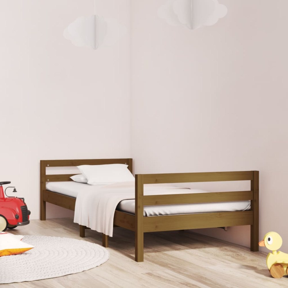 vidaXL Sängram honungsbrun 90x200 cm massiv furu