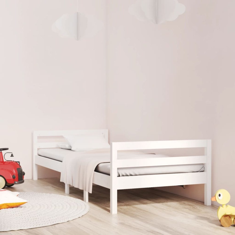 vidaXL Sängram utan madrass vit 90x190 cm massiv furu