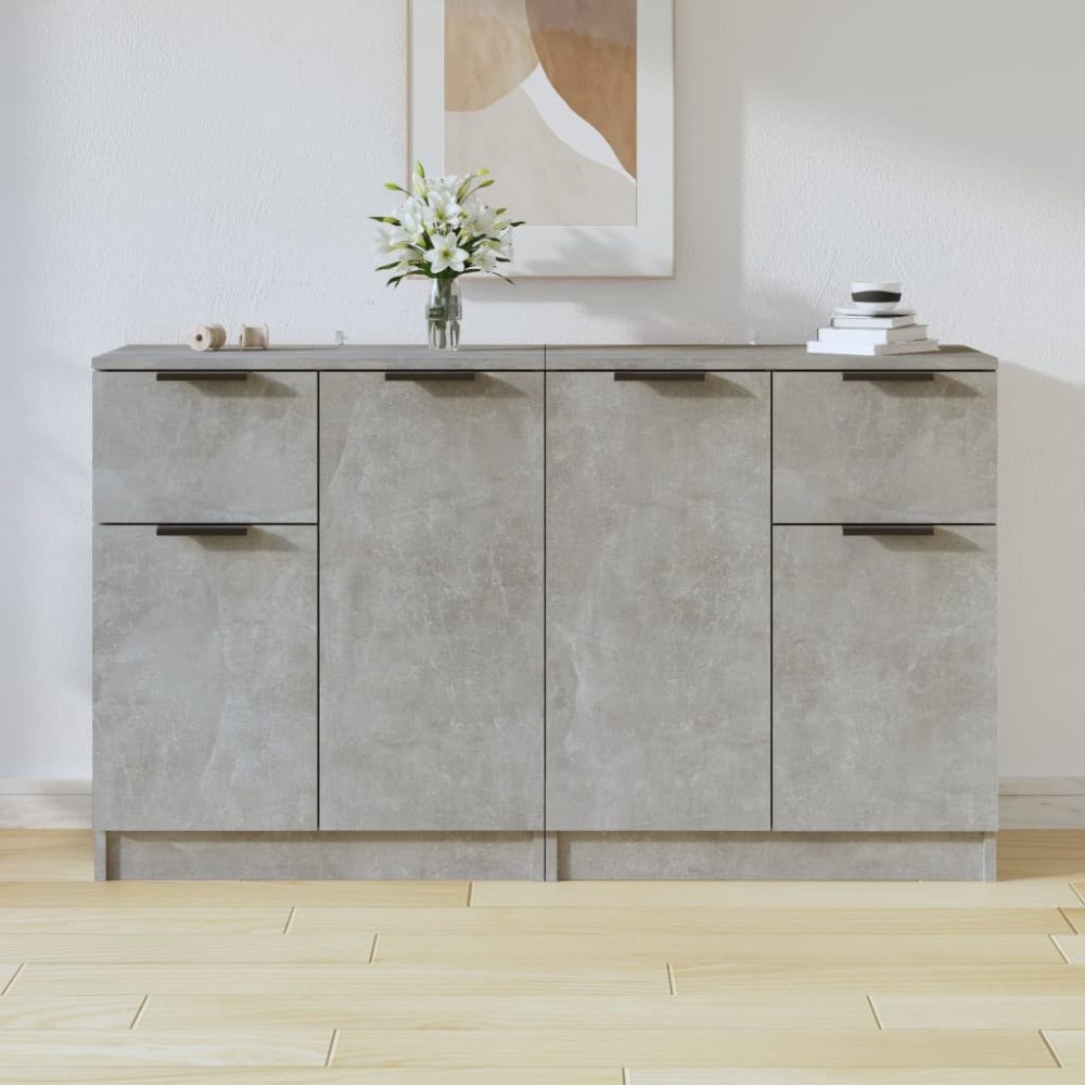 vidaXL Skänk 2 st betonggrå 60x30x70 cm konstruerat trä