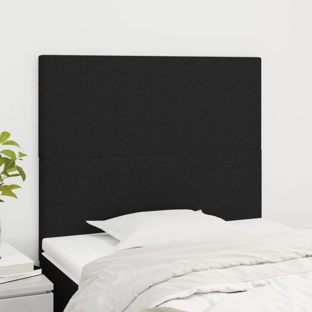 vidaXL Sänggavel svart 90x5x118/128 cm tyg
