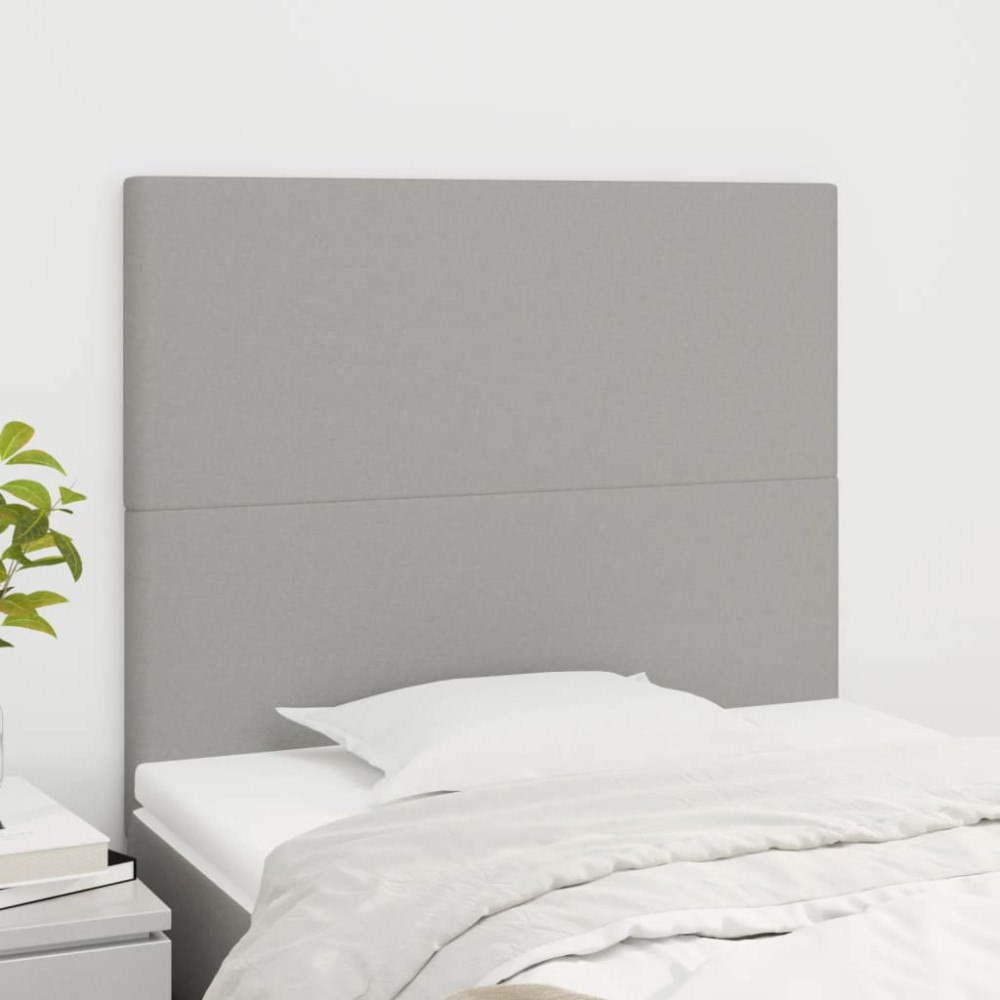 vidaXL Sänggavel ljusgrå 100x5x118/128 cm tyg